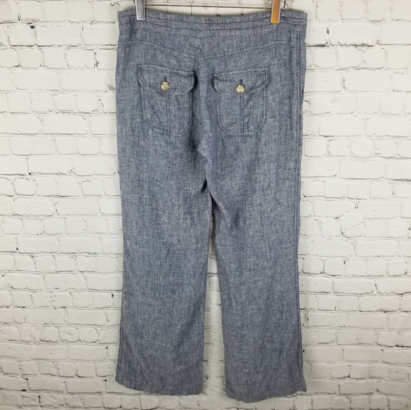 LORD & TAYLOR | 100% linen zip & drawstring pants - Picture 6 of 6